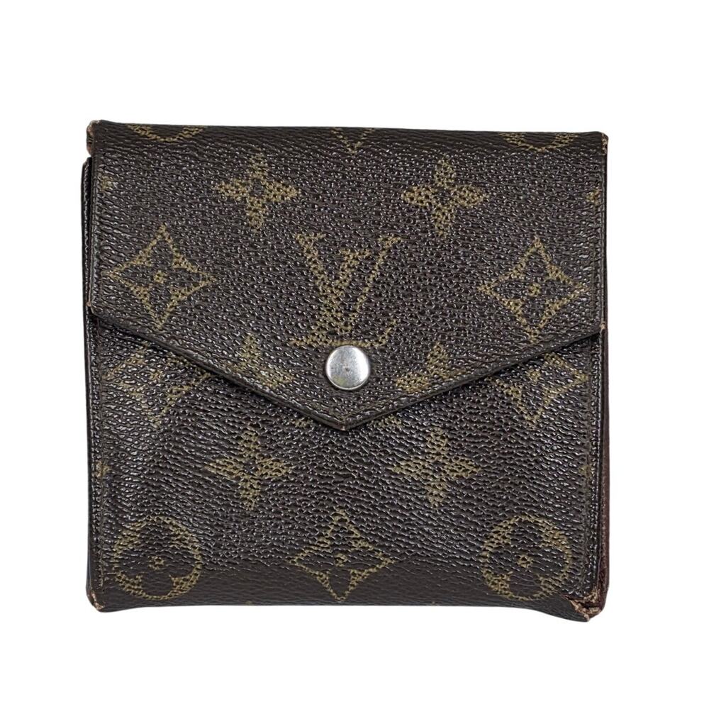 LOUIS VUITTON VINTAGE MONOGRAM CANVAS SNAP WALLET – BROWN – EDGE/INTERIOR WEAR